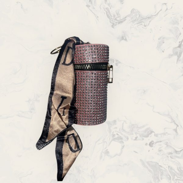Monedero Cilíndrico con Brillos y Pañuelo Decorativo - Imagen 2