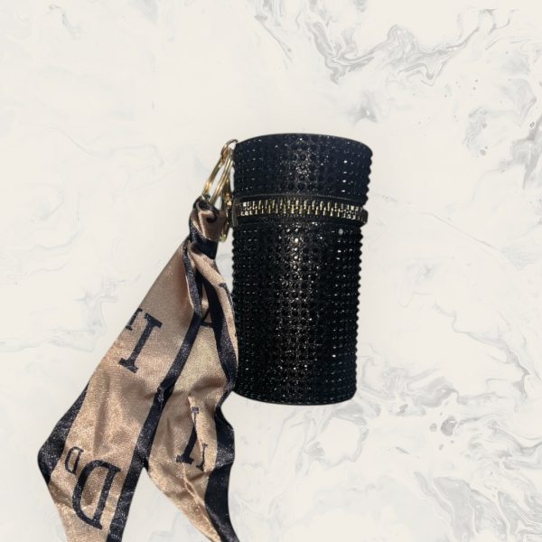 Monedero Cilíndrico con Brillos y Pañuelo Decorativo - Imagen 3